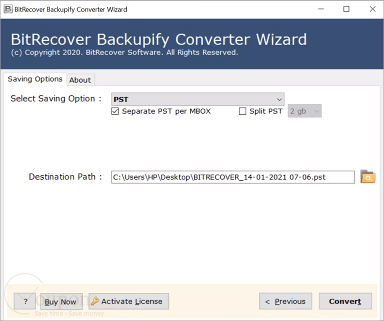 Bitrecover Backupify Converter Wizard Screenshot