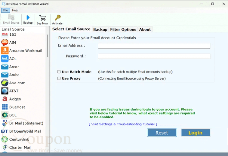 Bitrecover Email Extractor Wizard Screenshot