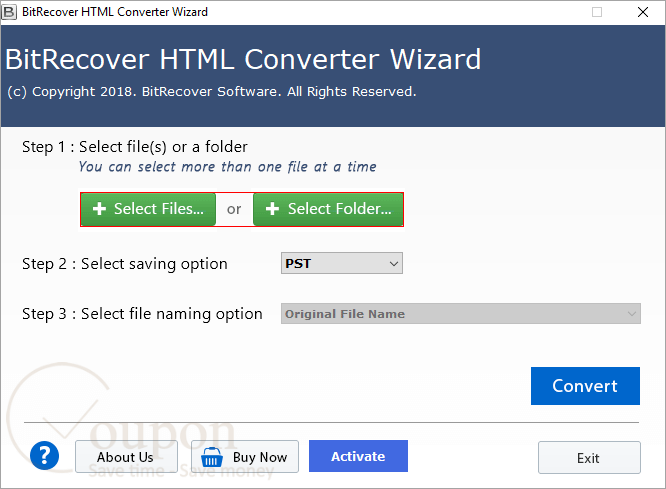 Bitrecover Html Converter Wizard Screenshot