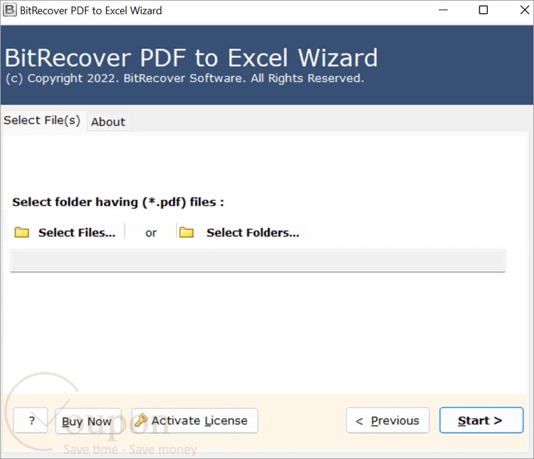 Bitrecover Pdf To Excel Wizard Screenshot