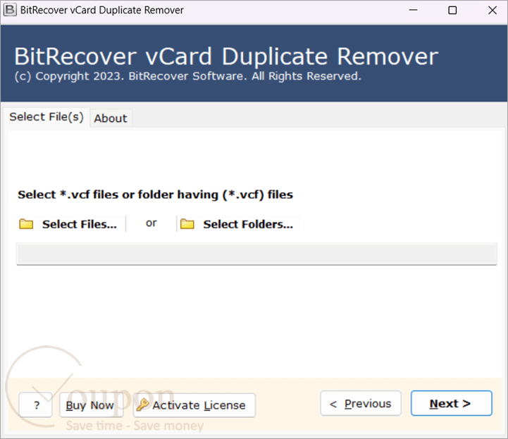 Bitrecover Vcard Duplicate Remover Screenshot