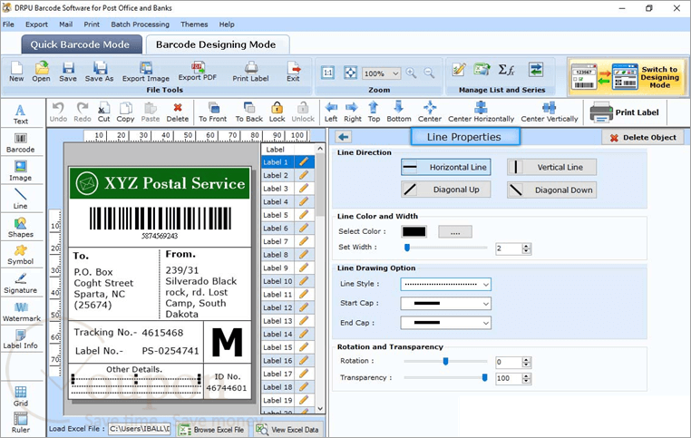 Drpu Post Office And Bank Barcode Label Maker Screenshot
