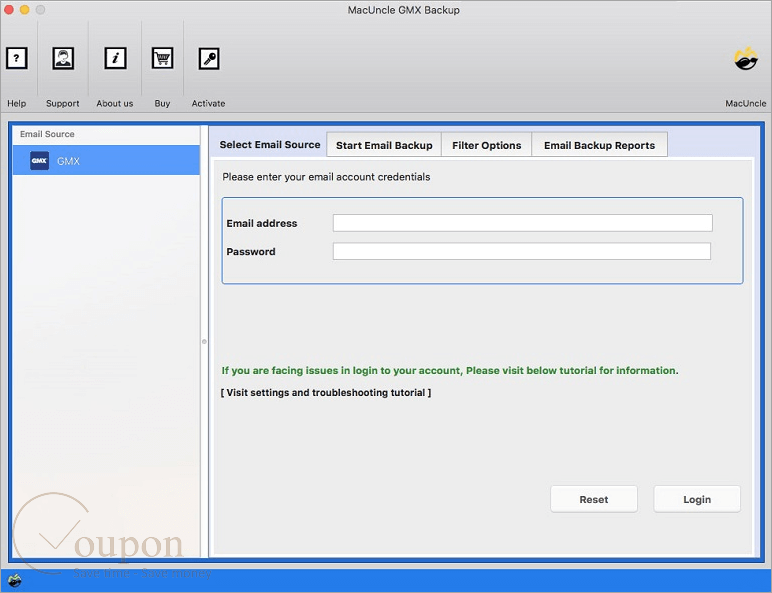 Macuncle Gmx Backup Wizard Screenshot