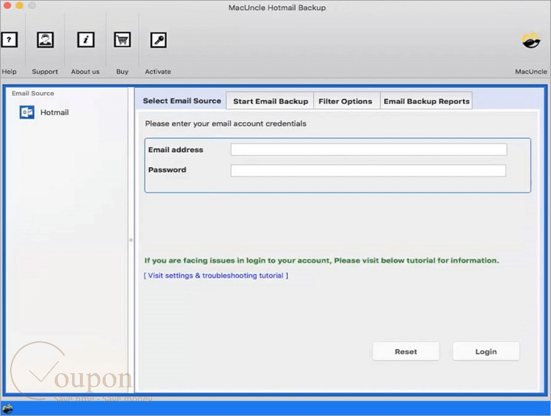 Macuncle Hotmail Backup Screenshot