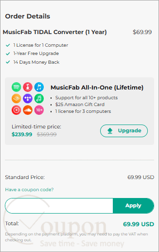 Musicfab Tidal Converter Coupon Code
