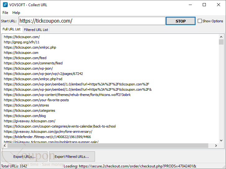 Vovsoft Collect Url Screenshot