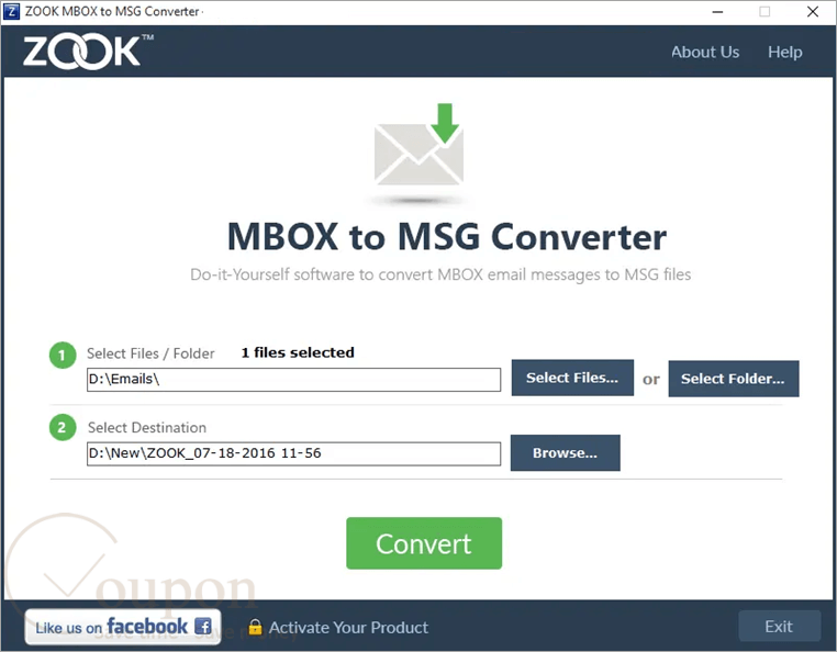 Zook Mbox To Msg Converter Screenshot