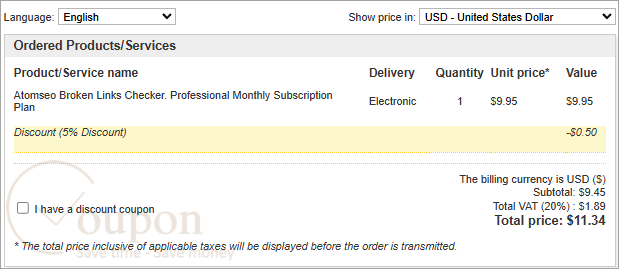 Atomseo Broken Links Checker Coupon Code