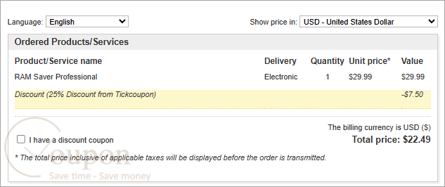 Ram Saver Professional Coupon Code
