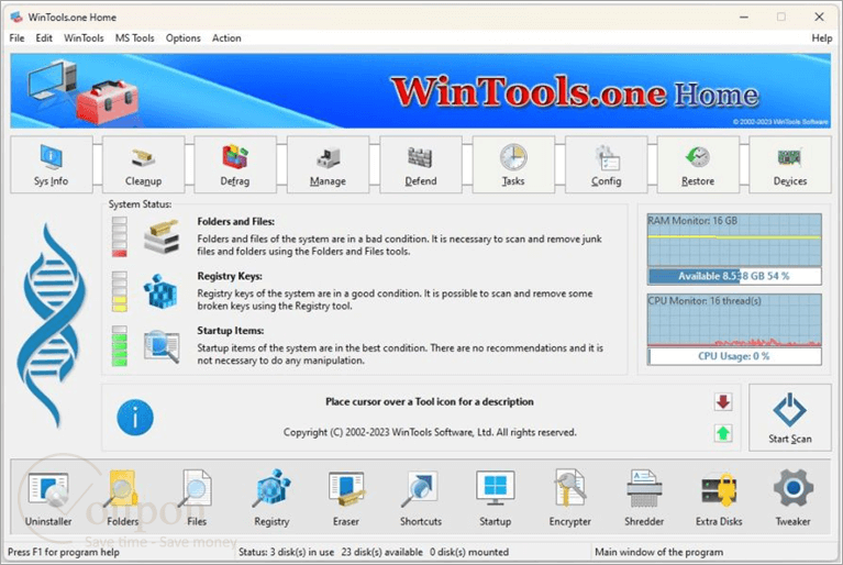 Wintools One Screenshot