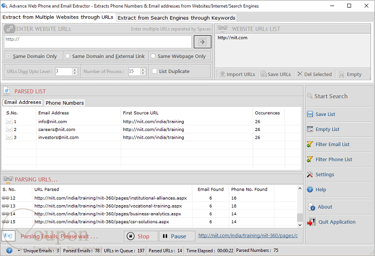 Lantechsoft Advance Web Phone And Email Extractor Screenshot