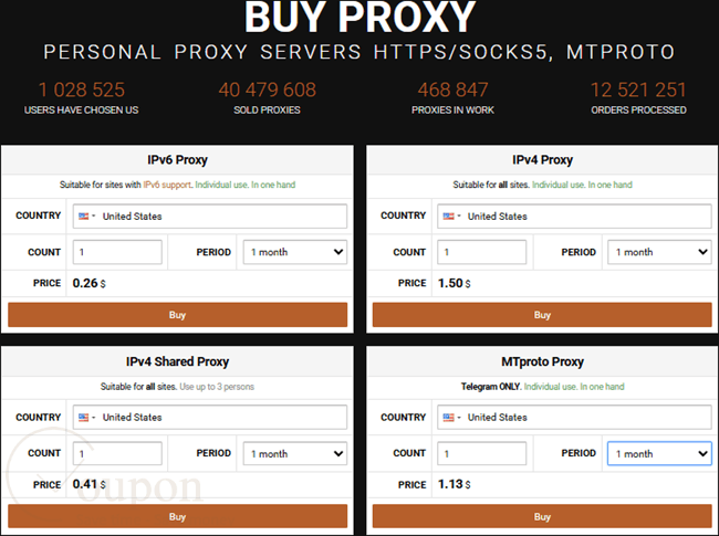 Proxy Coupon Code