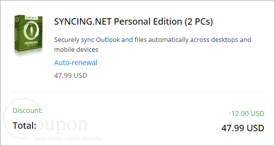 Syncing Net Coupon Code