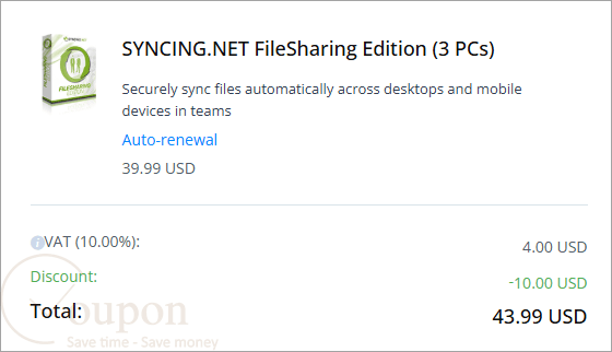 Syncing Net Filesharing Edition Coupon Code