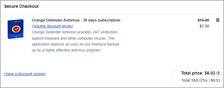 Orange Defender Antivirus Coupon Code