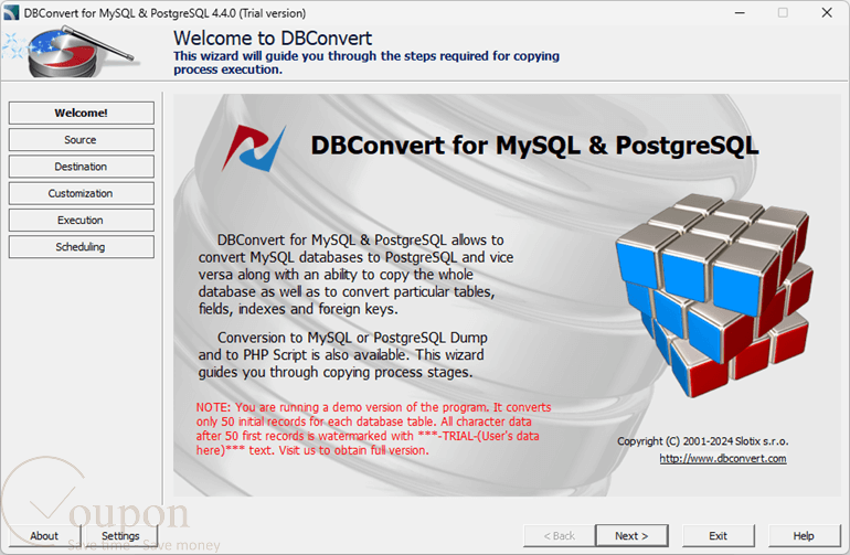 Dbconvert For Mysql And Postgresql Screenshot