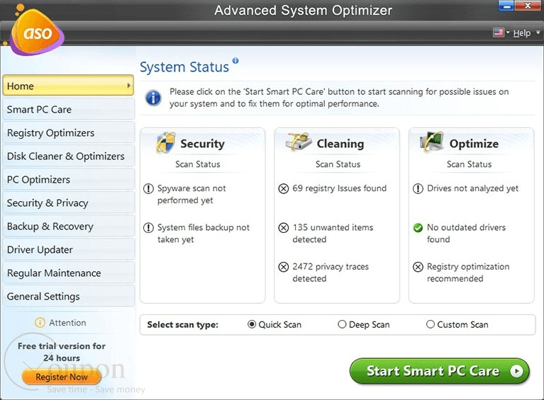 Systweak Advanced System Optimizer Screenshot