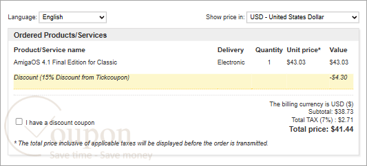 Amigaos Coupon Code