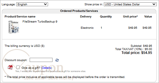 Filestream Turbobackup Coupon Code