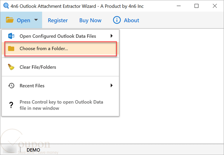 4N6 Outlook Attachment Extractor Wizard Screenshot
