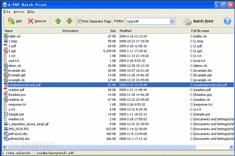 A Pdf Batch Print Screenshot
