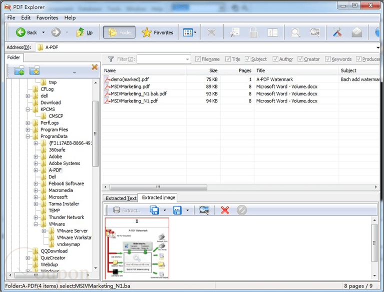 A Pdf Explorer Screenshot