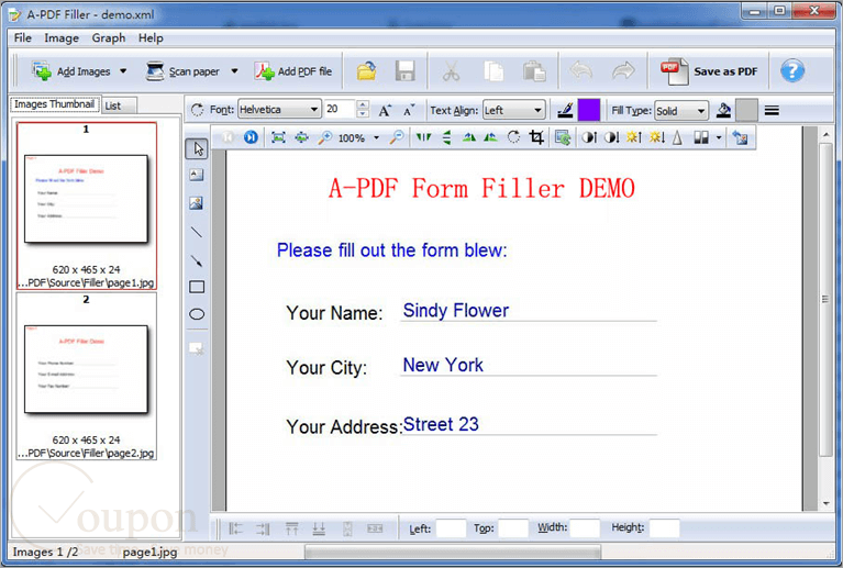 A Pdf Filler Screenshot