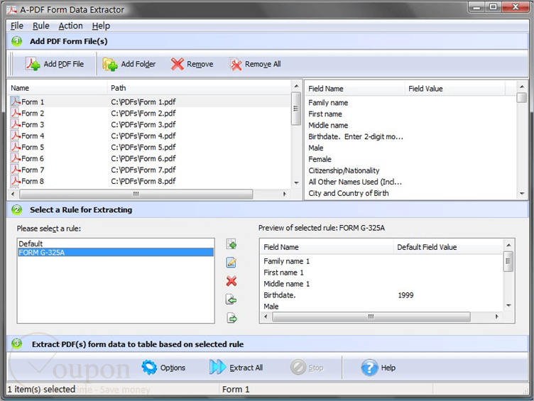 A Pdf Form Data Extractor Screenshot