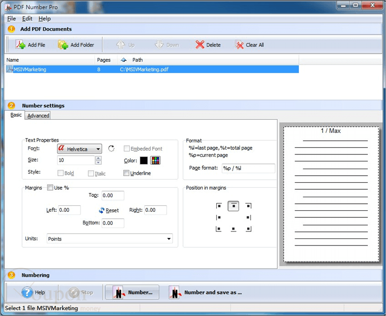 A Pdf Number Pro Screenshot