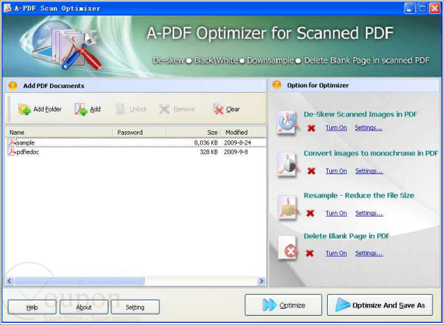 A Pdf Scan Optimizer Screenshot