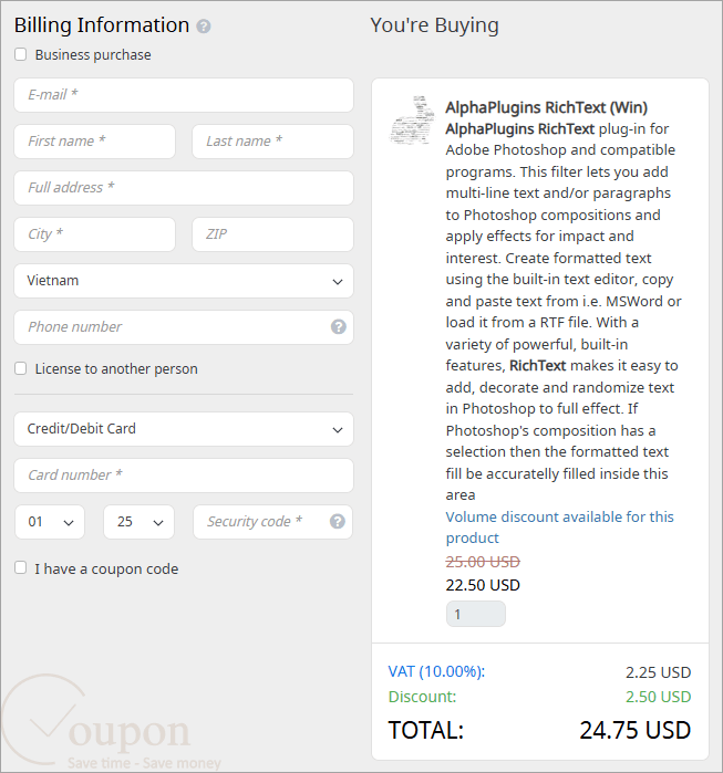 Alphaplugins Richtext Coupon Code