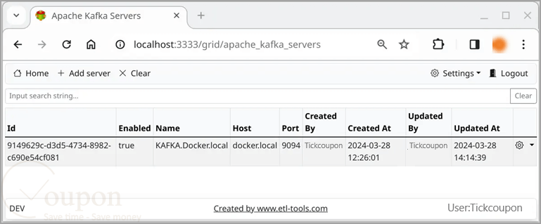 Apache Kafka Logger Screenshot