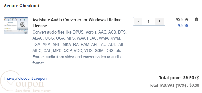Avdshare Audio Converter Coupon Code