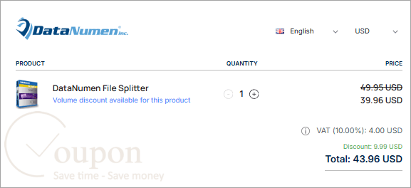 Datanumen File Splitter Coupon Code