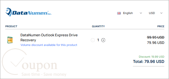 Datanumen Outlook Express Drive Recovery Coupon Code