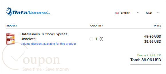 Datanumen Outlook Express Undelete Coupon Code