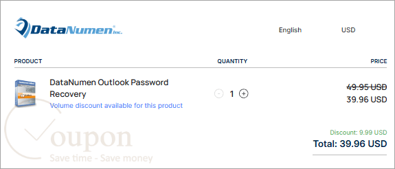 Datanumen Outlook Password Recovery Coupon Code