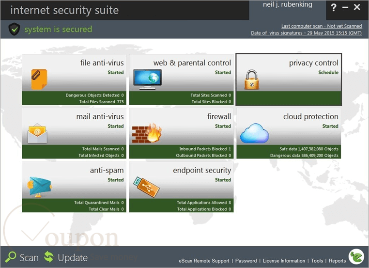 Escan Internet Security Suite Screenshot