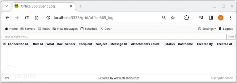 Etl Tools Office 365 Email Logger Screenshot