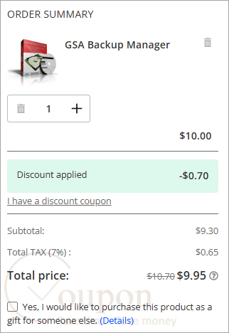 Gsa Backup Manager Coupon Code