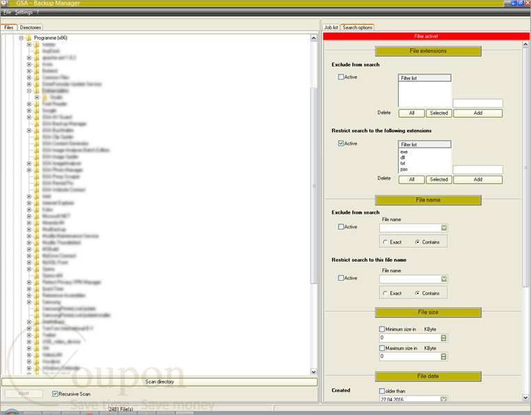 Gsa Backup Manager Screenshot