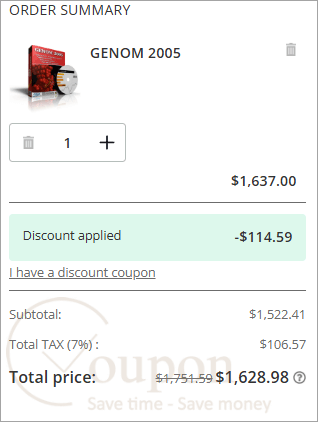 Gsa Genom 2005 Coupon Code