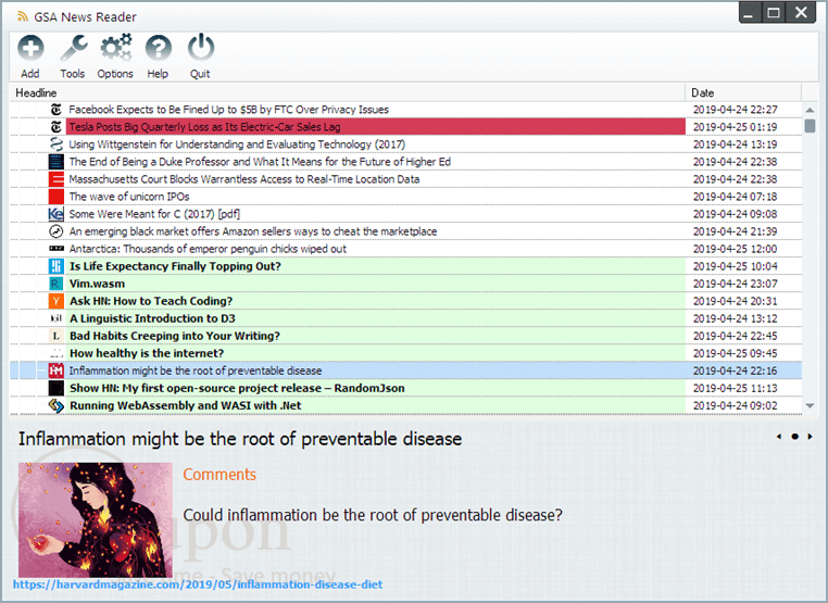 Gsa News Reader Screenshot