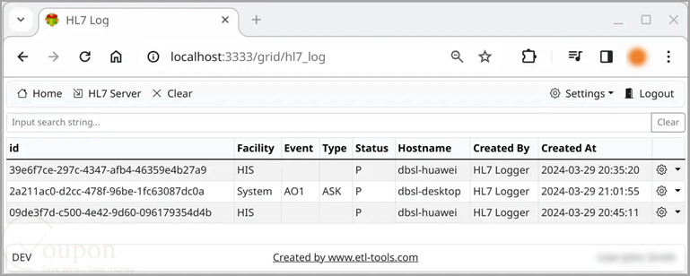 Hl7 Logger Screenshot