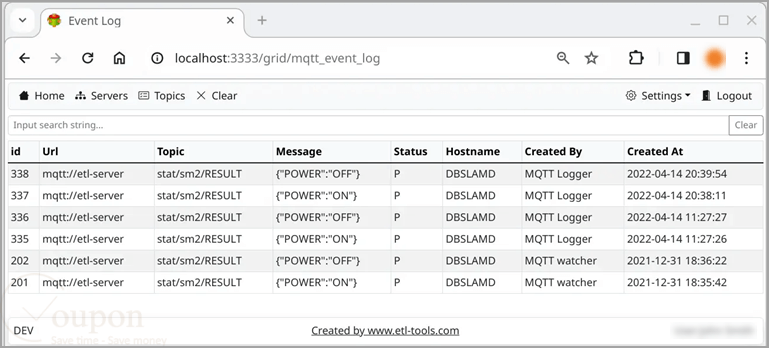 Mqtt Logger Screenshot