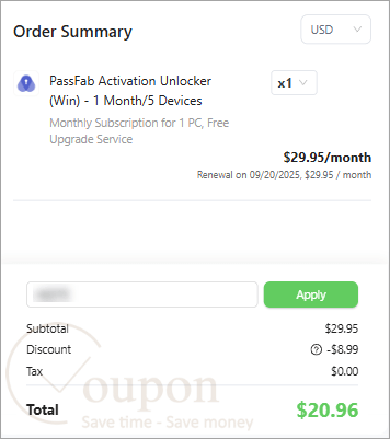 Passfab Activation Unlocker Coupon Code