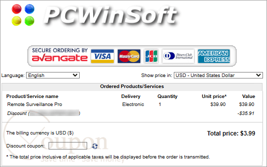 Pcwinsoft Remote Surveillance Pro Coupon Code