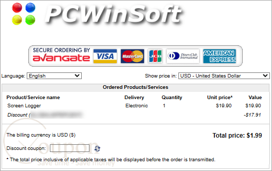 Pcwinsoft Screen Logger Coupon Code