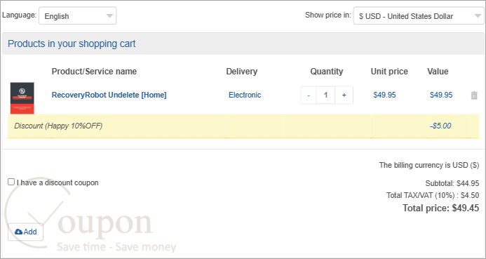 Recoveryrobot Undelete Coupon Code