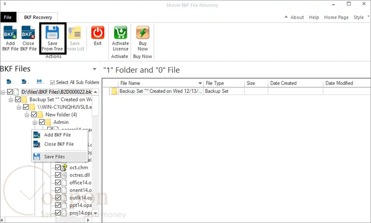 Shoviv Bkf Recovery Screenshot